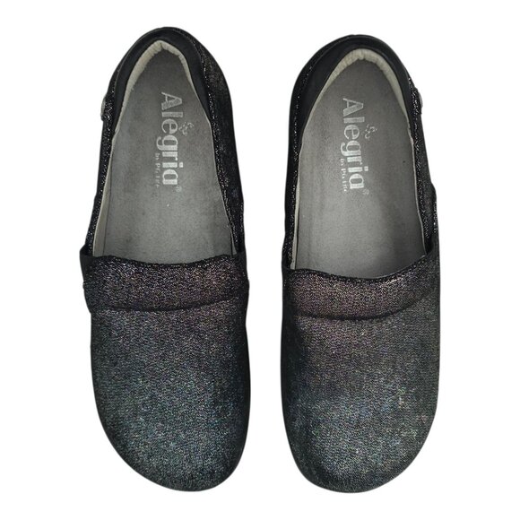 Alegria Clogs Womens EU 38 Black Metallic Sparkly Slip Resistant Slip On KEL-674 - Picture 7 of 16